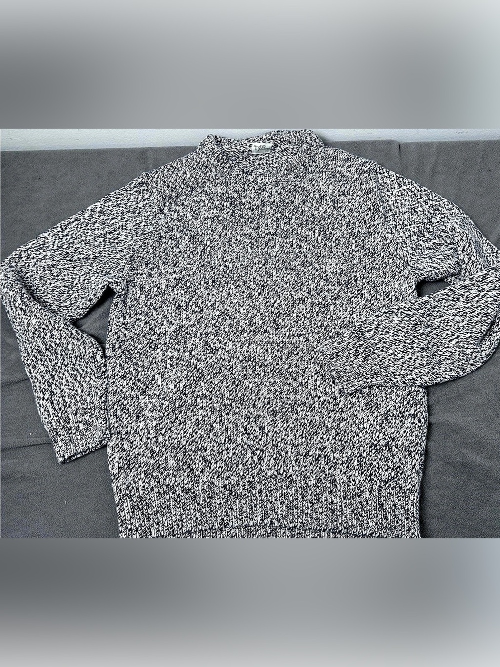 J Crew Blue & White Cotton Knit Sweater large men’s